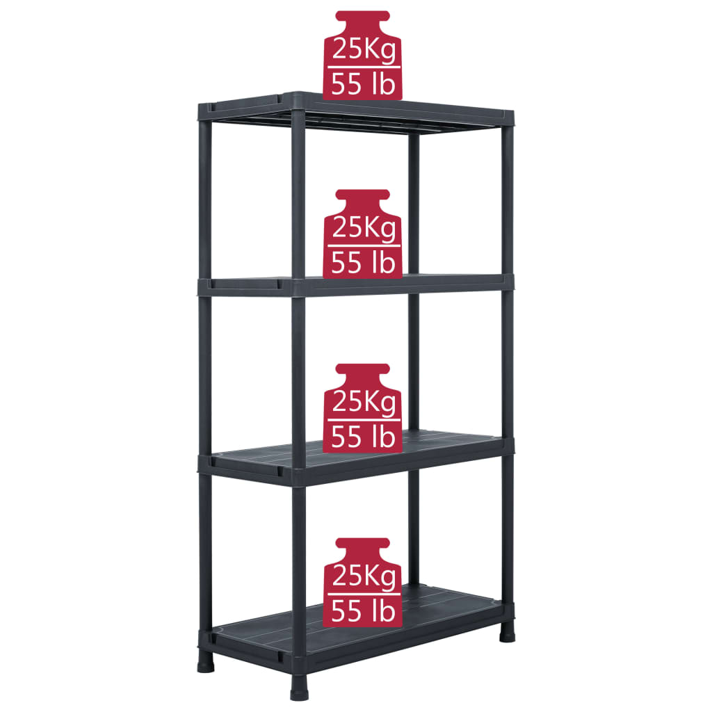 8719883554402_g_en_hd_6 vidaXL Storage Shelf Rack Black 100 kg 60x30x138 cm Plastic - Image 8