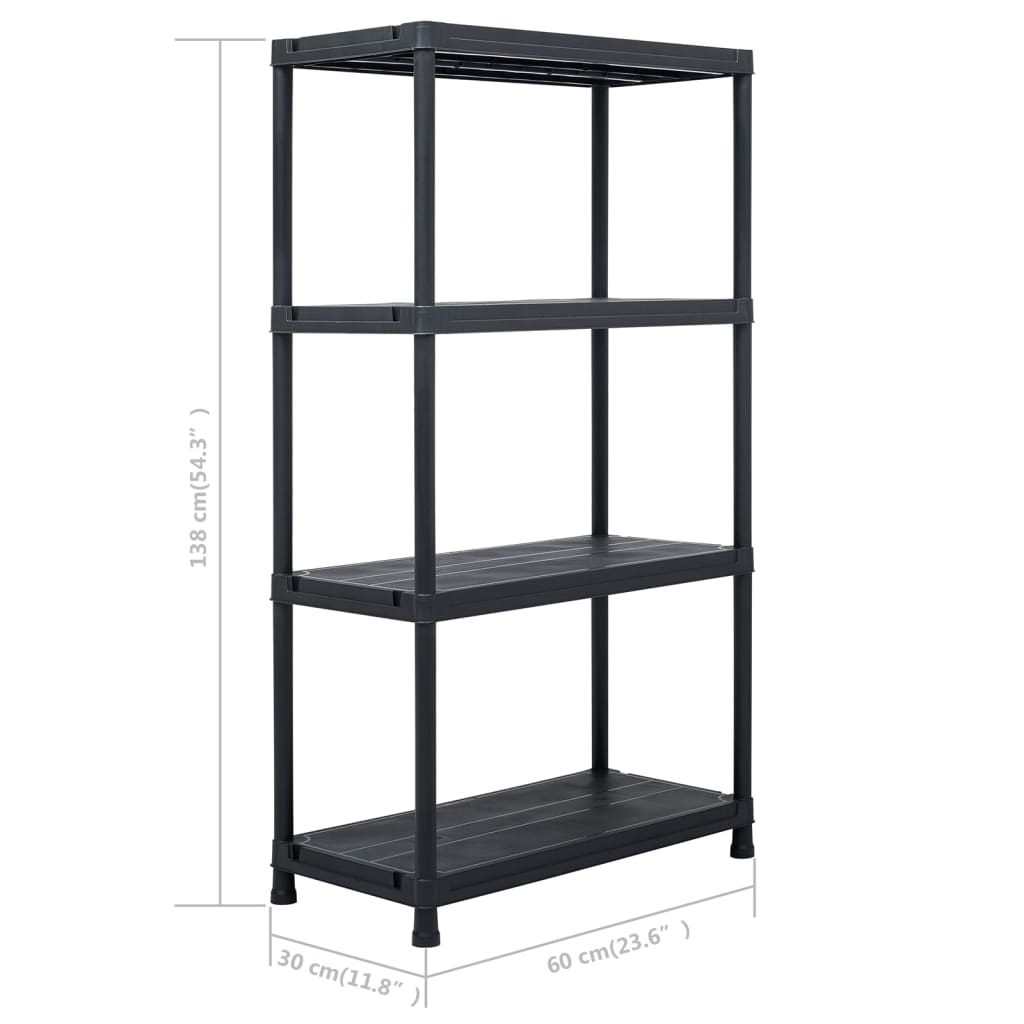 8719883554402_g_en_hd_7 vidaXL Storage Shelf Rack Black 100 kg 60x30x138 cm Plastic - Image 9