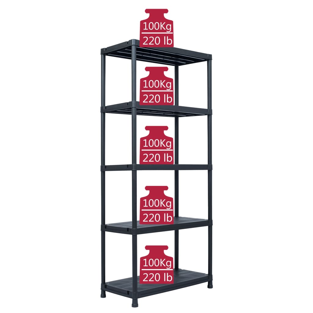8719883554440_g_en_hd_6 vidaXL Storage Shelf Rack Black 500 kg 90x60x180 cm Plastic - Image 8