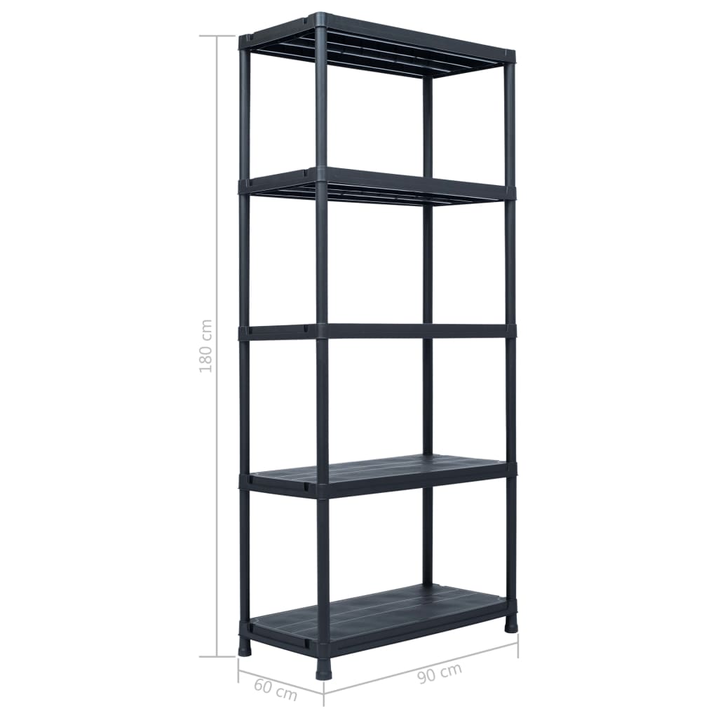 8719883554440_g_en_hd_7 vidaXL Storage Shelf Rack Black 500 kg 90x60x180 cm Plastic - Image 9