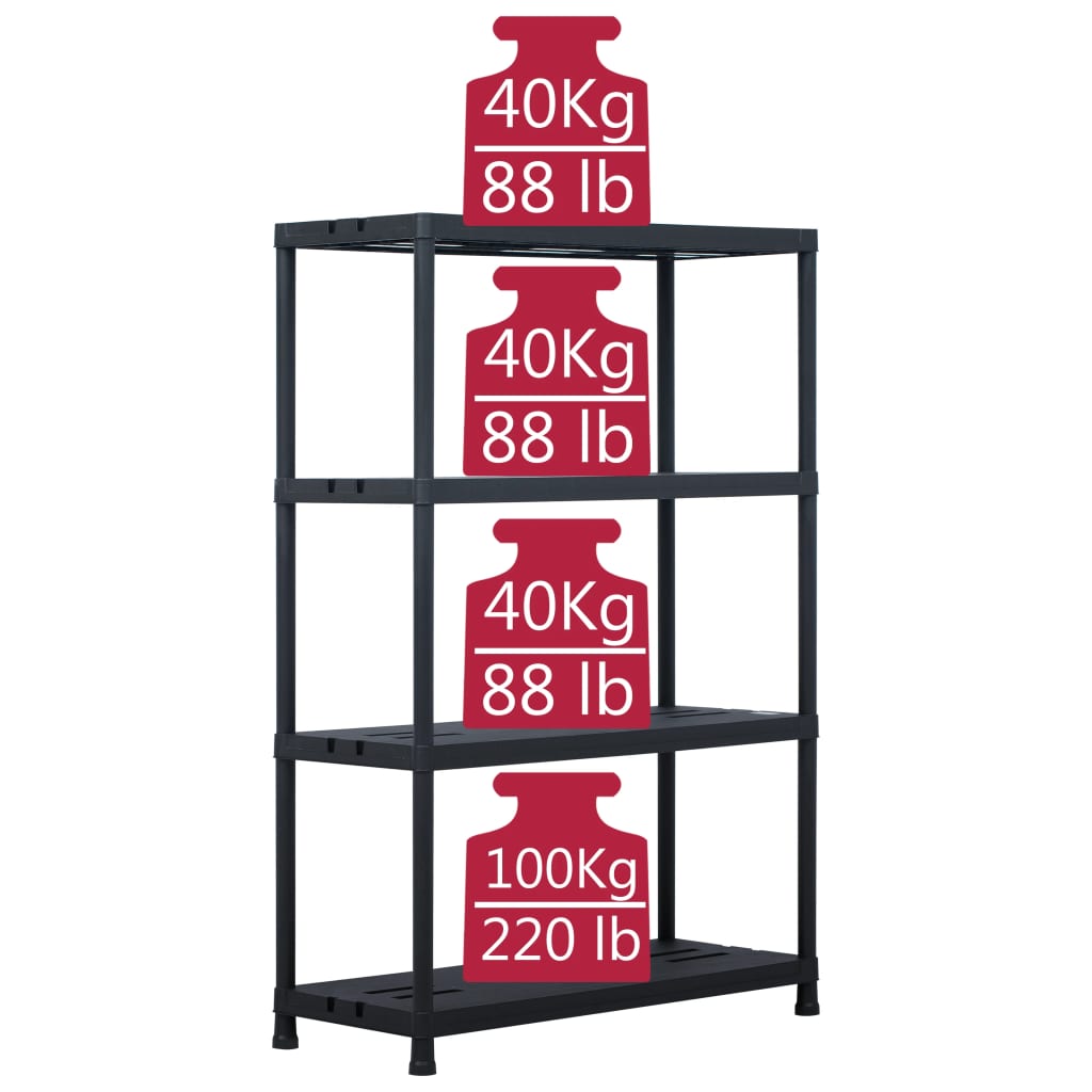 8719883554464_g_en_hd_5 vidaXL Storage Shelf Rack Black 220 kg 90x40x138 cm Plastic - Image 7