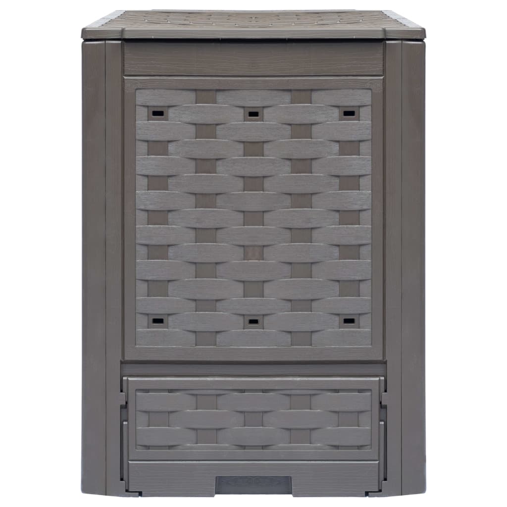 8719883554488_g_en_hd_1 vidaXL Garden Composter Brown 60x60x83 cm 300 L Plastic Rattan - Image 2