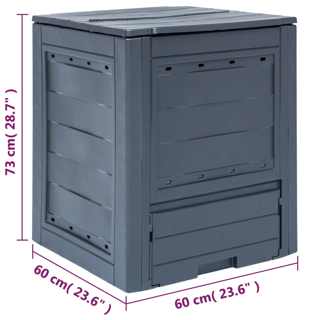 8719883554495_g_en_hd_6 vidaXL Garden Composter Grey 60x60x73 cm 260 L - Image 7