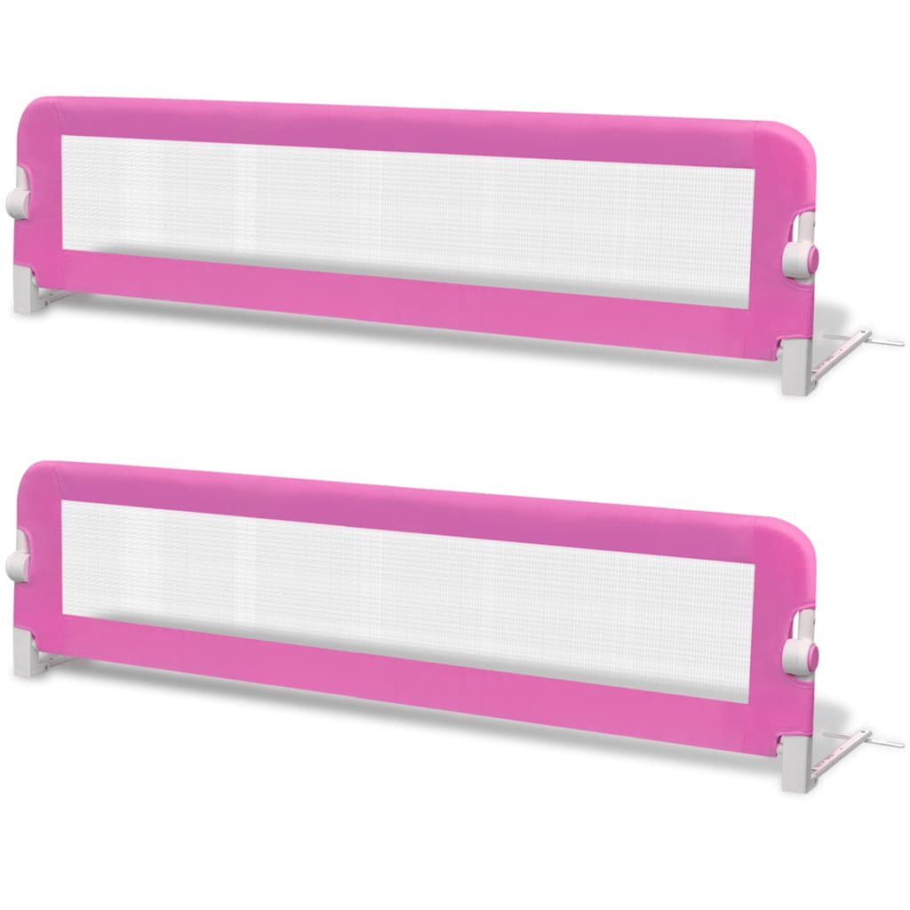 8719883555027_a_en_hd_1 vidaXL Toddler Safety Bed Rail 2 pcs Pink 150x42 cm - Image 2