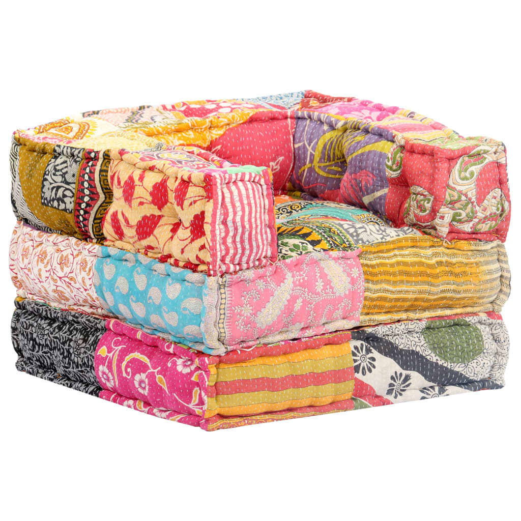 8719883555249_a_en_hd_1 vidaXL Modular Pouffe Patchwork Fabric - Image 1