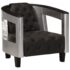 vidaXL Aviator Armchair Black Real Leather