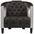 vidaXL Aviator Armchair Black Real Leather - Image 2