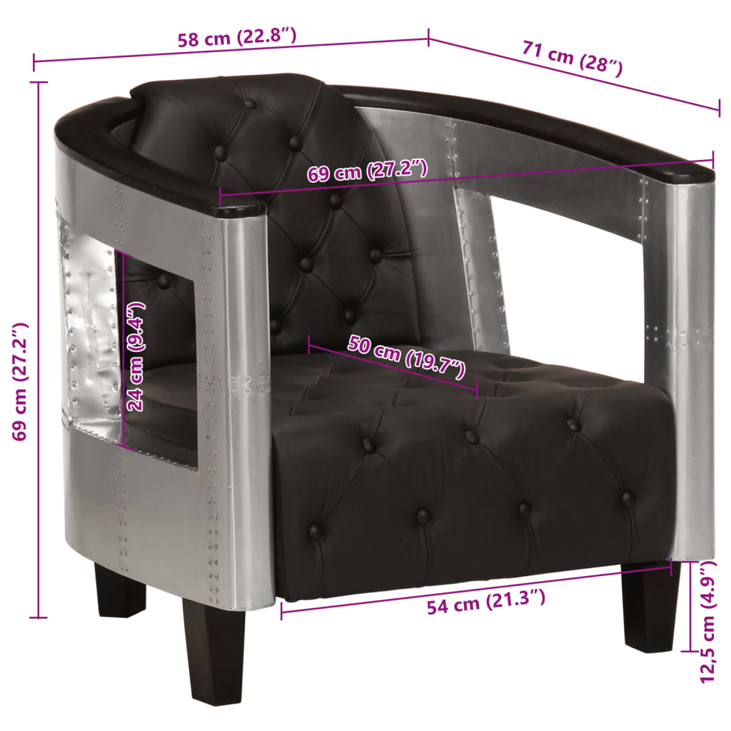 8719883556734_g_en_hd_8 vidaXL Aviator Armchair Black Real Leather - Image 9