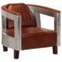 vidaXL Aviator Armchair Brown Real Leather