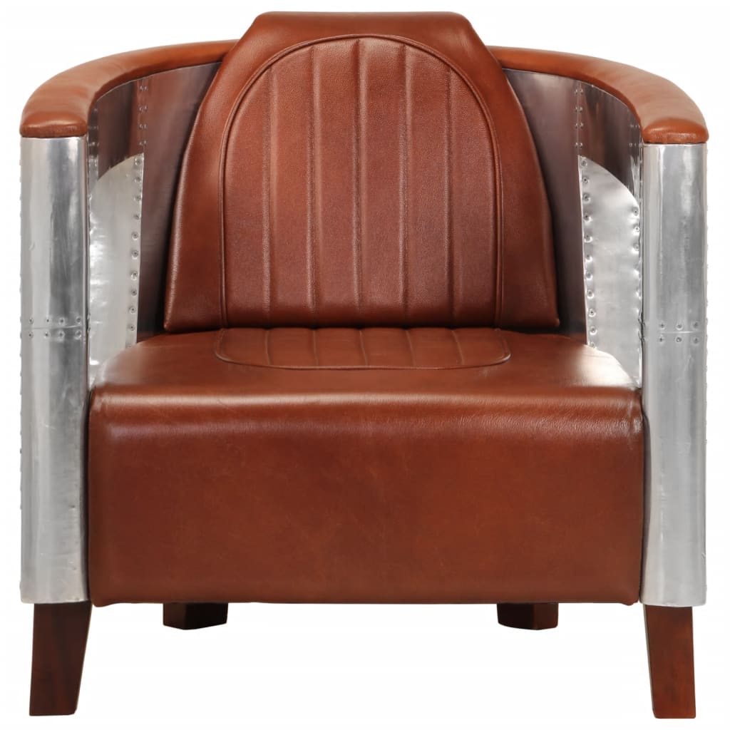 8719883556741_g_en_hd_1 vidaXL Aviator Armchair Brown Real Leather - Image 2
