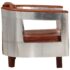 vidaXL Aviator Armchair Brown Real Leather - Image 3