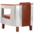 vidaXL Aviator Armchair Brown Real Leather - Image 4