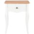 vidaXL Nightstand White and Brown 40x30x50 cm Solid Pine Wood - Image 2