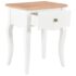 vidaXL Nightstand White and Brown 40x30x50 cm Solid Pine Wood - Image 3