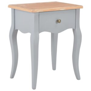 vidaXL Nightstand Grey and Brown 40x30x50 cm Solid Pine Wood