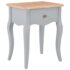 vidaXL Nightstand Grey and Brown 40x30x50 cm Solid Pine Wood