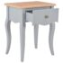 vidaXL Nightstand Grey and Brown 40x30x50 cm Solid Pine Wood - Image 3