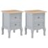 vidaXL Bedside Cabinets 2 pcs Grey 35x30x49 cm MDF