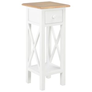 vidaXL Side Table White 27x27x65.5 cm Wood