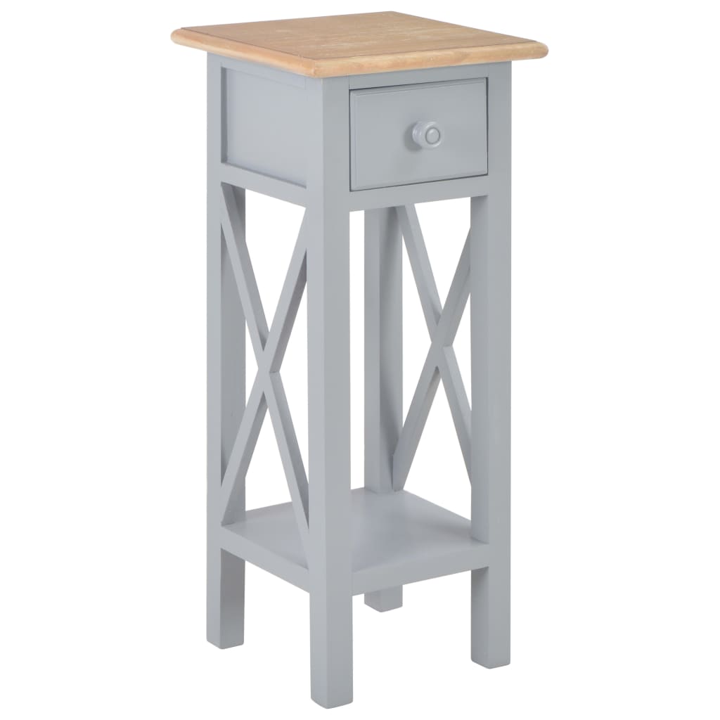 8719883559063_a_en_hd_1 vidaXL Side Table Grey 27x27x65.5 cm Wood - Image 1
