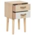 vidaXL Bedside Cabinet with 2 Drawers 30x25x49.5 cm Solid Pinewood - Image 2