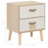 vidaXL Bedside Cabinet with 2 Drawers 40x30x49.5 cm Solid Pinewood - Image 8