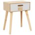 vidaXL Bedside Table with a Drawer 44x30x58.5 cm Solid Pinewood