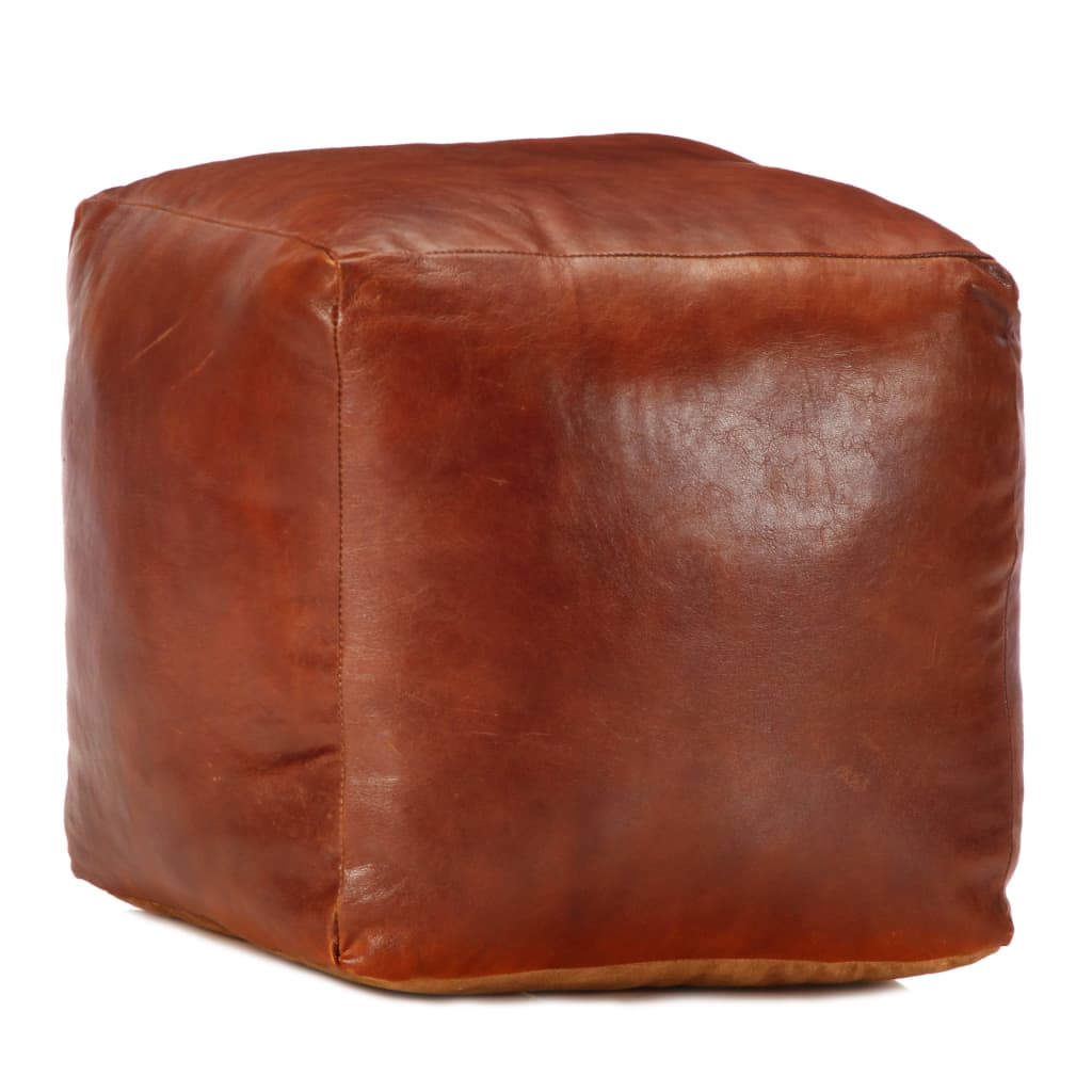 8719883562551_a_en_hd_1 vidaXL Pouffe Tan 40x40x40 cm Genuine Goat Leather - Image 1