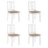 vidaXL Dining Chairs with Cushions 4 pcs White Solid Wood
