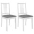 vidaXL Dining Chairs with Cushions 2 pcs White Solid Wood