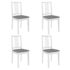 vidaXL Dining Chairs with Cushions 4 pcs White Solid Wood