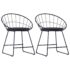 vidaXL Dining Chairs with Faux Leather Seats 2 pcs Black Steel