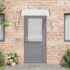 vidaXL Door Canopy Black and Transparent 120x75 cm PC - Image 3