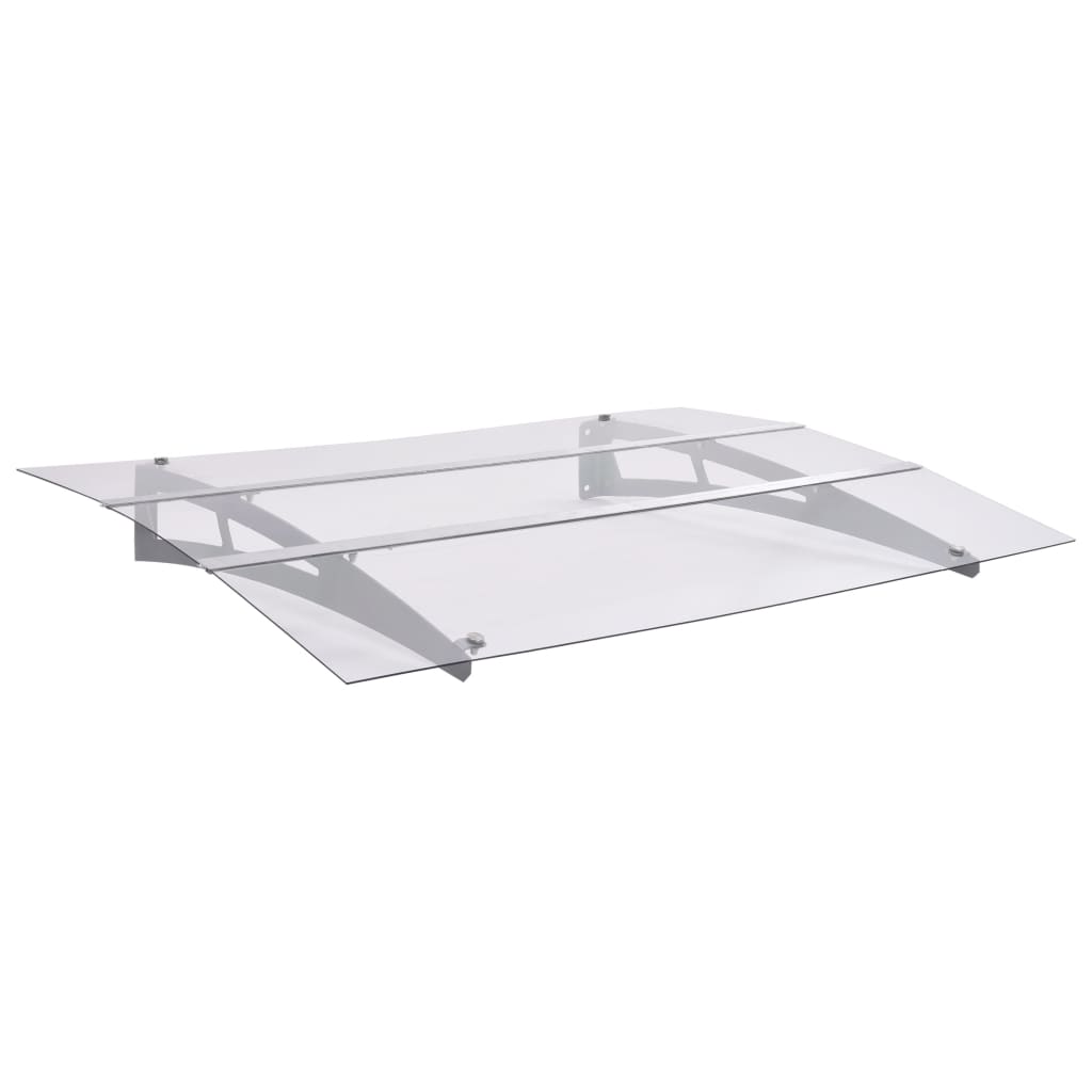 8719883564647_a_en_hd_1 vidaXL Door Canopy Silver and Transparent 120x90 cm Polycarbonate - Image 1