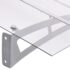 vidaXL Door Canopy Silver and Transparent 120x90 cm Polycarbonate - Image 4