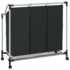 vidaXL Laundry Sorter with 3 Bags Black Steel - Image 7