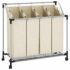 vidaXL Laundry Sorter with 4 Bags Cream Steel - Image 2