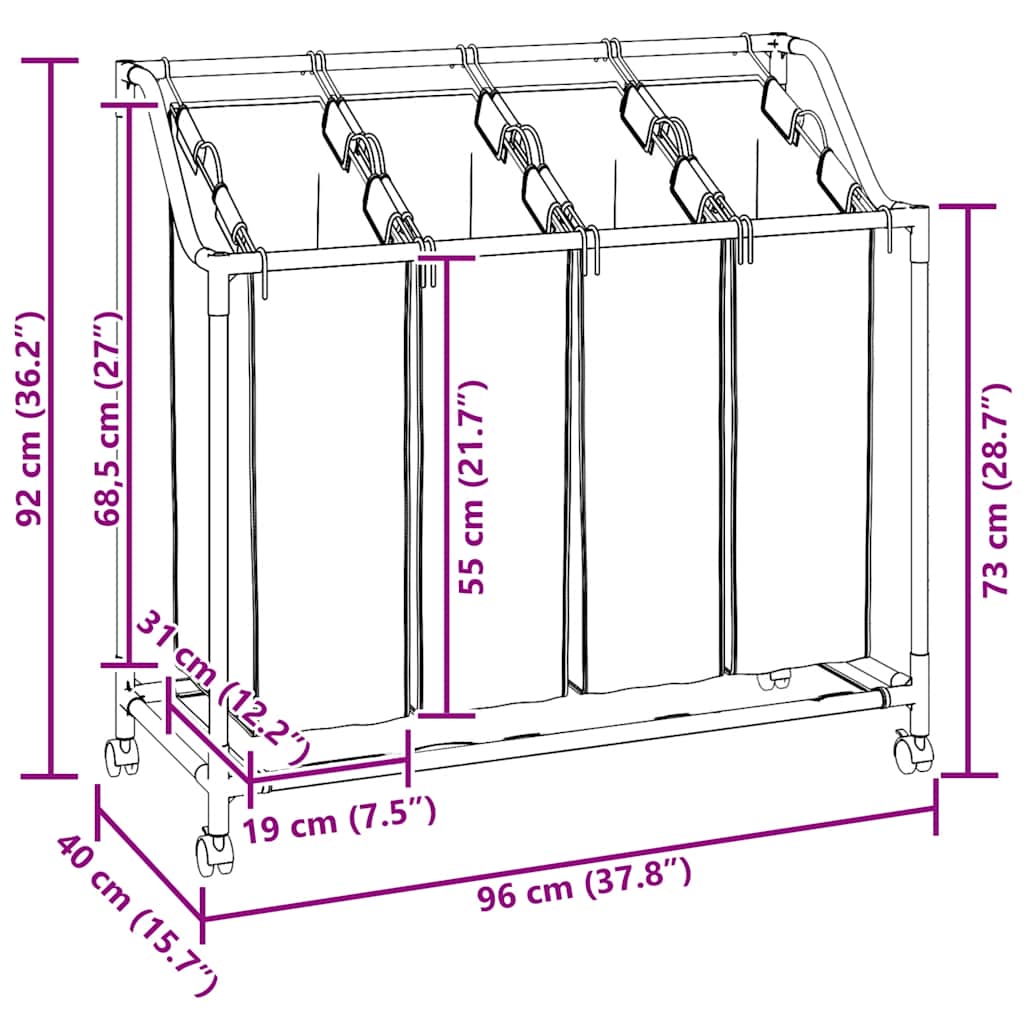 8719883564722_g_en_hd_11 vidaXL Laundry Sorter with 4 Bags Cream Steel - Image 13