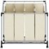 vidaXL Laundry Sorter with 4 Bags Cream Steel - Image 5