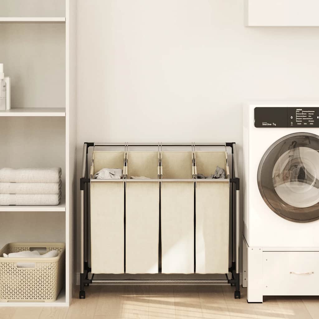 8719883564722_m_en_hd_1 vidaXL Laundry Sorter with 4 Bags Cream Steel - Image 1