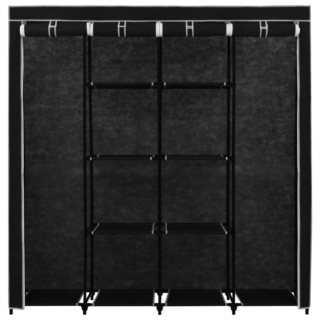 8719883564890_g_en_hd_4 vidaXL Wardrobe with 4 Compartments Black 175x45x170 cm - Image 6