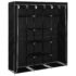 vidaXL Wardrobe with Compartments and Rods Black 150x45x175 cm Fabric - Image 5