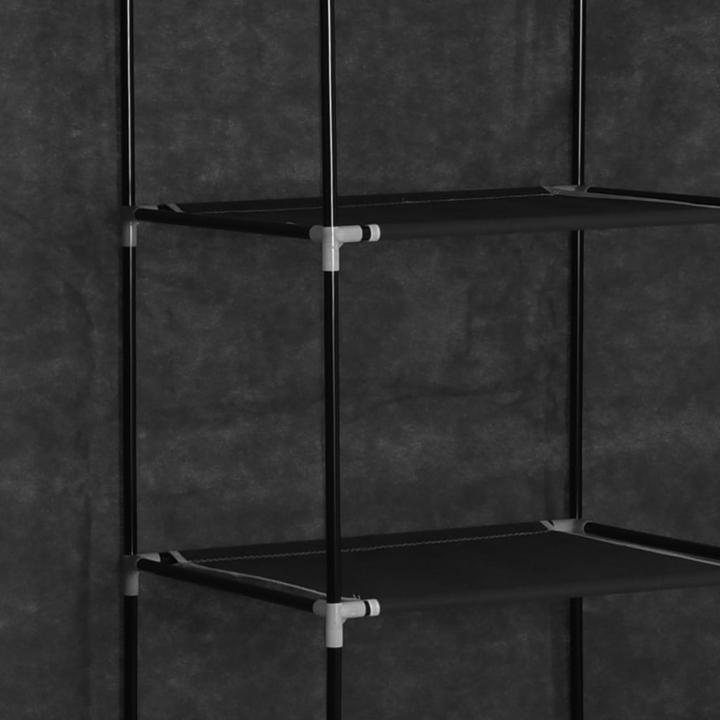 8719883564975_g_en_hd_4 vidaXL Wardrobe with Compartments and Rods Black 150x45x175 cm Fabric - Image 6