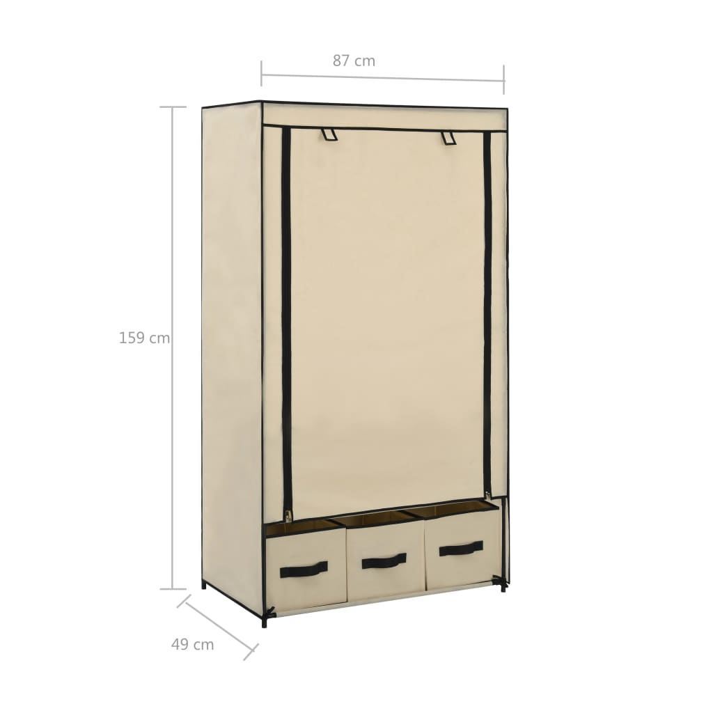 8719883565033_g_en_hd_7 vidaXL Wardrobe Cream 87x49x159 cm Fabric - Image 9