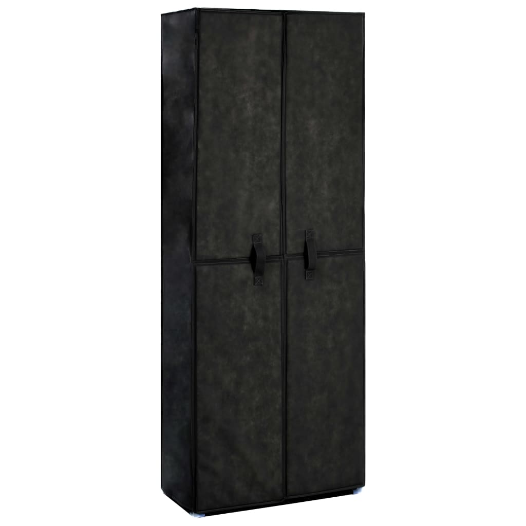 8719883565071_g_en_hd_1 vidaXL Shoe Cabinet Black 60x30x166 cm Fabric - Image 2