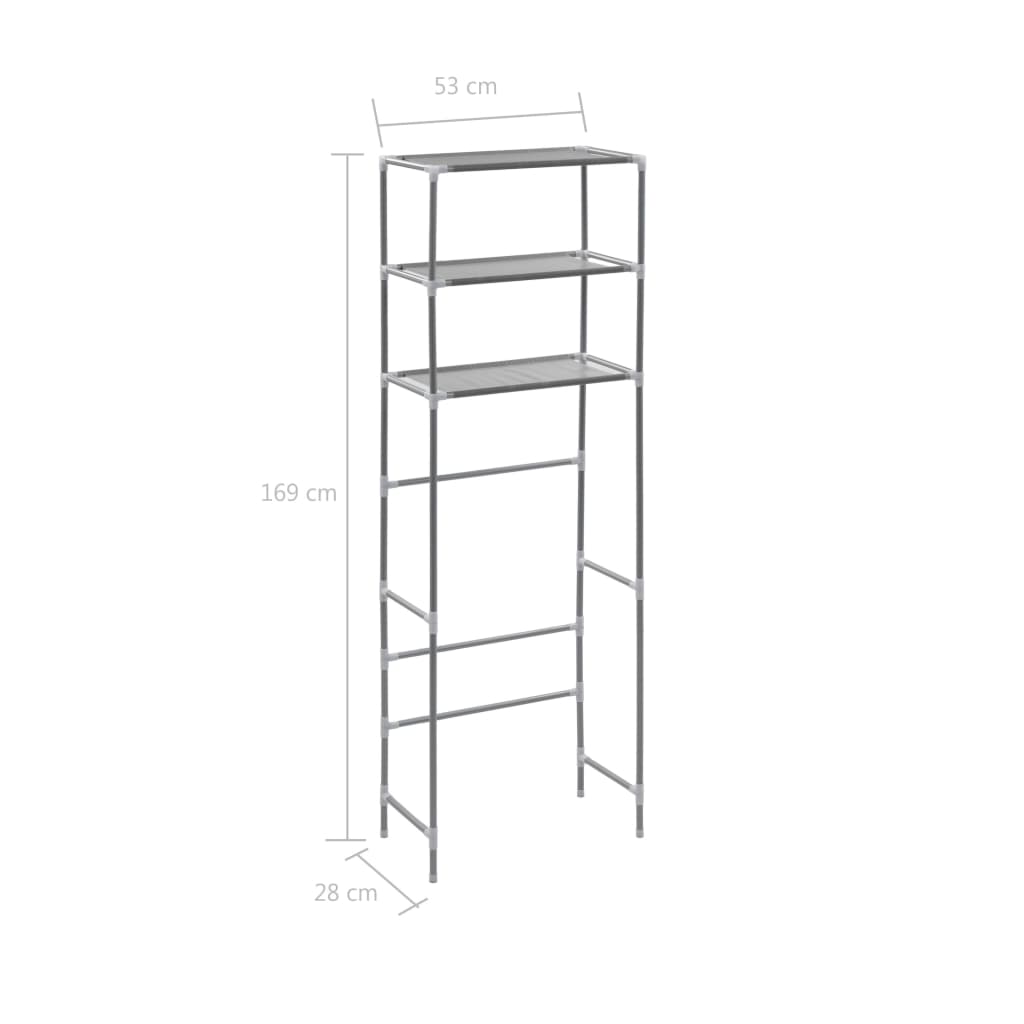 8719883565088_g_en_hd_6 vidaXL 3-Tier Storage Rack over Toilet Silver 53x28x169 cm - Image 9