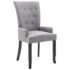 vidaXL Dining Chair with Armrests Light Grey Fabric - Image 2