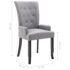 vidaXL Dining Chair with Armrests Light Grey Fabric - Image 8