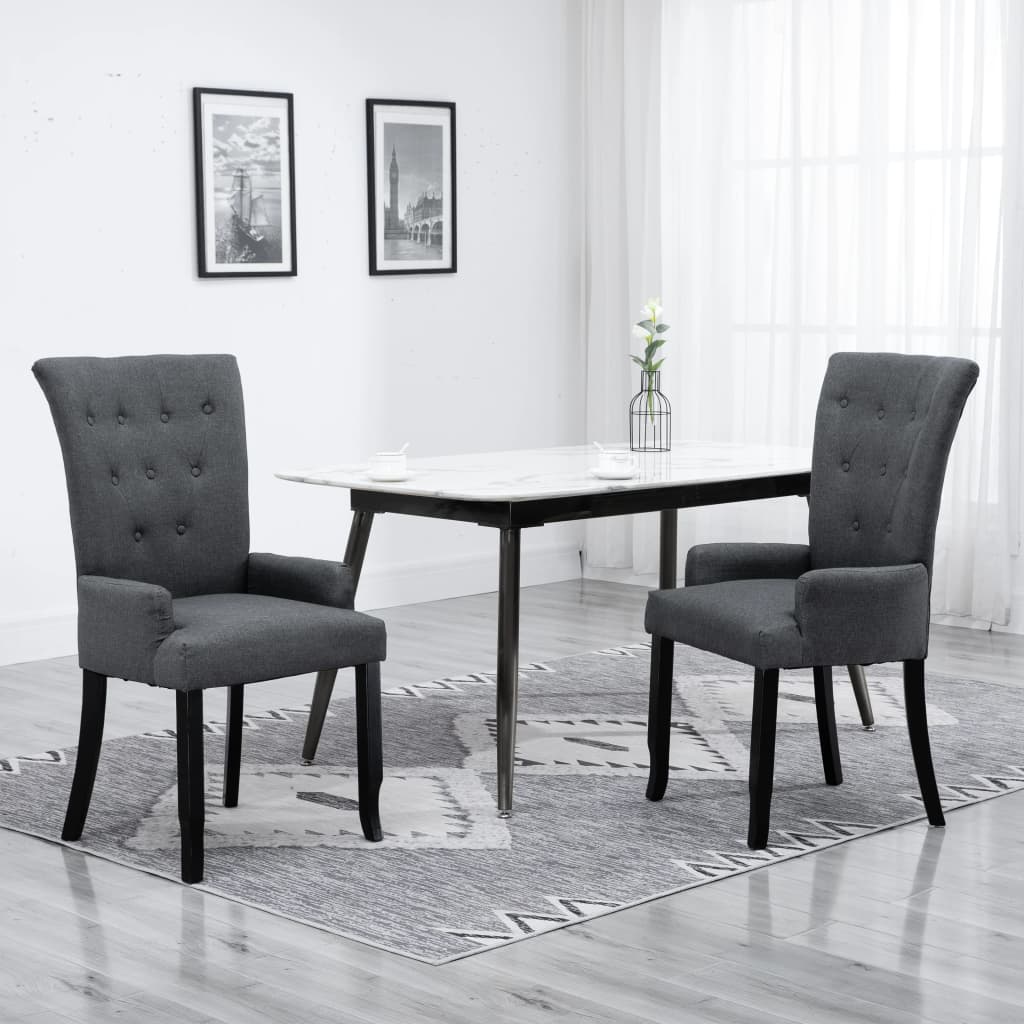 8719883565972_m_en_hd_1 vidaXL Dining Chair with Armrests Dark Grey Fabric - Image 1