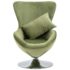 vidaXL Swivel Egg Chair with Cushion Light Green Velvet - Image 2